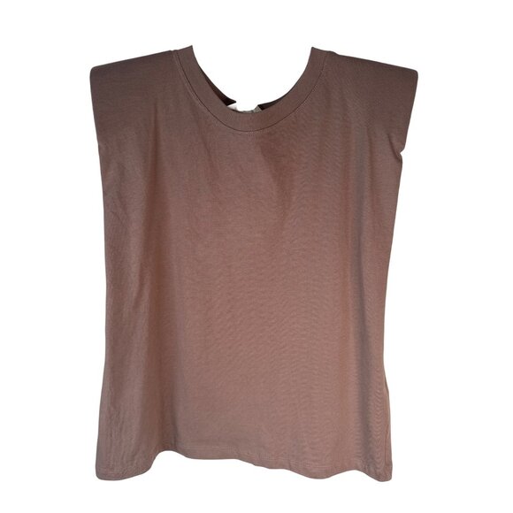 2/$30 ZARA Small Taupe Brown Sleeveless Cotton Top NWT - Picture 1 of 12